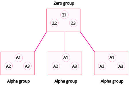 Alpha and Zero groups containing more than one instance in each group